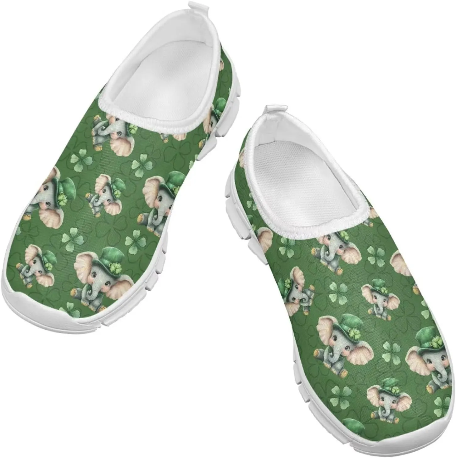 Doojoayie Girls St Patrick's Day Shoes Slip On Running Shoes Kids Holiday Present
