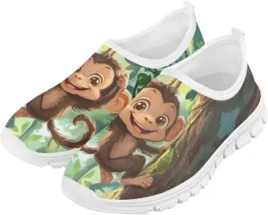 Doojoayie Running Shoes for Boys Slip On Sneakers Anti-Slip Workout Shoes Black