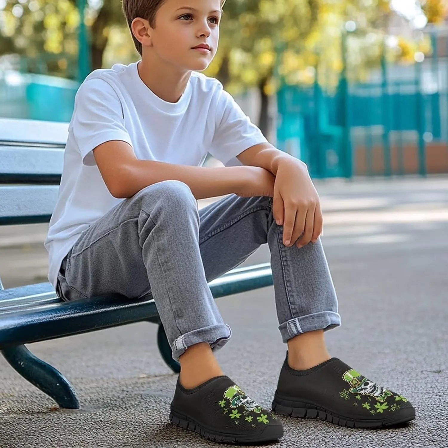 Doojoayie St Patrick's Day Gifts for Boys Girls Gym Shoes for Irish Festival Gift