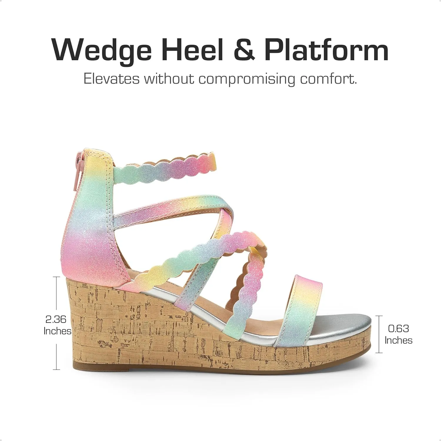 DREAM PAIRS Girls Wedge Sandals Flatform Open Toe Platform Sandals Espadrille Flower Wedding Party for Little Kid/Big Kid