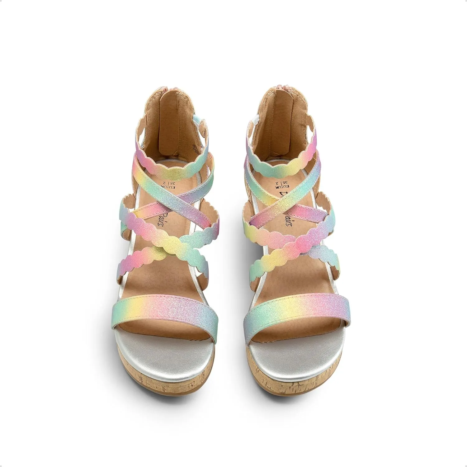 DREAM PAIRS Girls Wedge Sandals Flatform Open Toe Platform Sandals Espadrille Flower Wedding Party for Little Kid/Big Kid