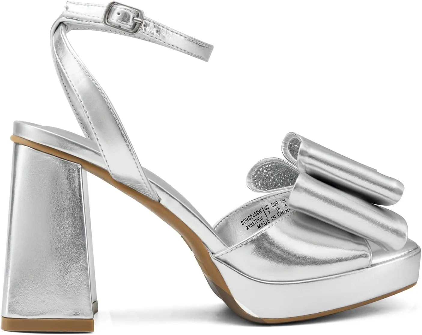 DREAM PAIRS Women's Platform Chunky Heels Fashion Bowknots High Block Square Toe Dress Sandals for Wedding Bridal Party
