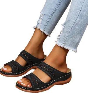 Eduavar Sandals for Women Dressy, Sandals Women Dressy Summer Retro Sandals Open Toe Anti-Slip Comfy Walking Sandals