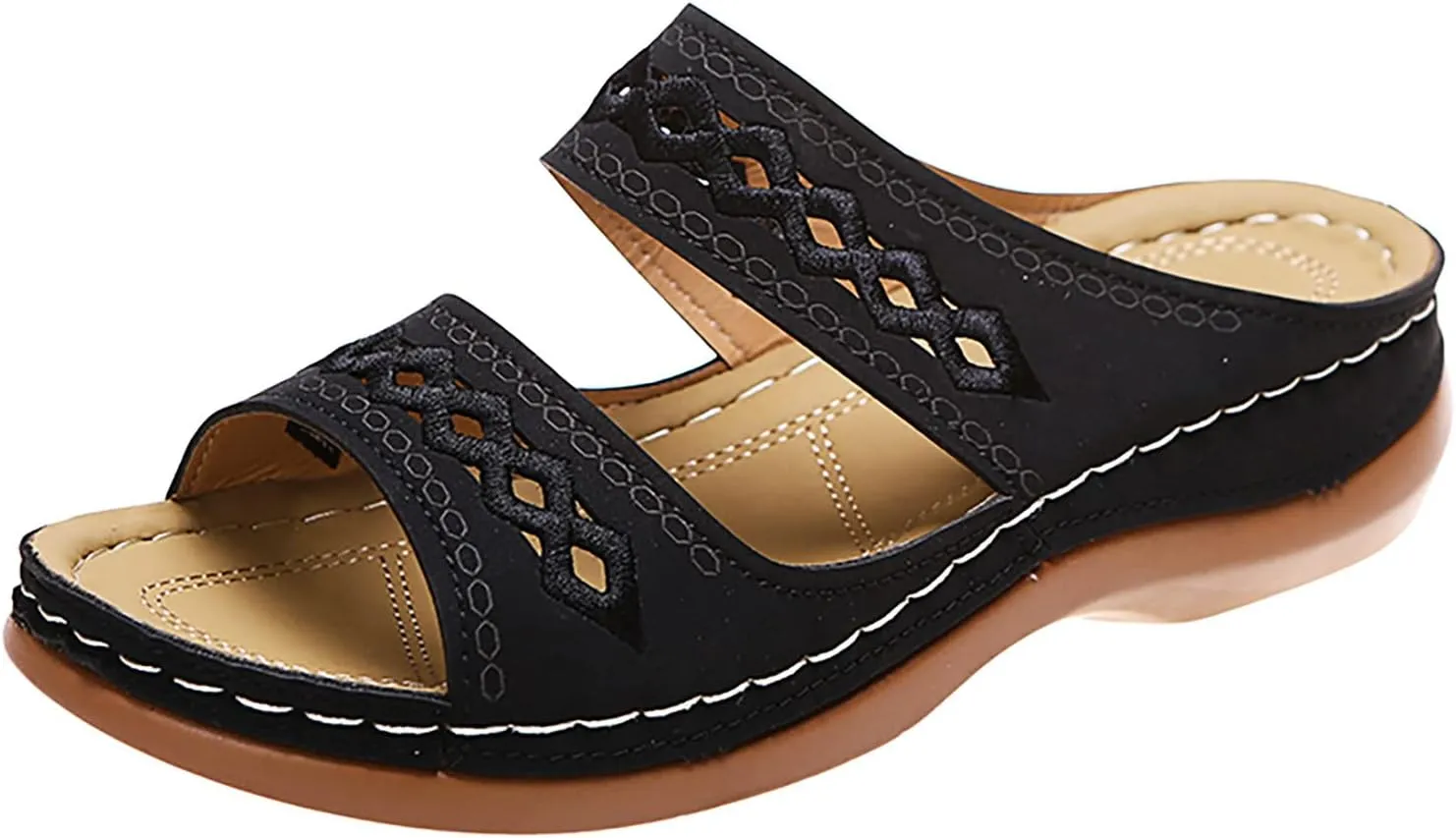 Eduavar Sandals for Women Dressy, Sandals Women Dressy Summer Retro Sandals Open Toe Anti-Slip Comfy Walking Sandals