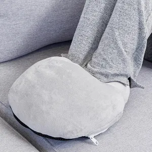 Electric Heated Foot Warmer, Fuzzy Thick USB Rechargeable Foot Heating Pad Winter Plush Foot Heater Cushion Heat Therapy Ankle Feet Warmer Boots Shoes Office Home Travel for Men Women (Grey)