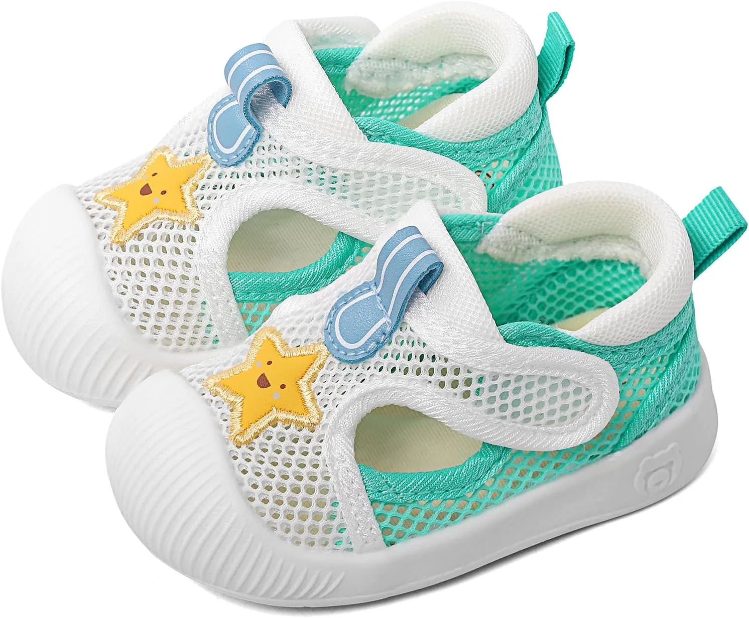 ESTAMICO Baby Girls' Summer Sandals Toe Protection Athletic Sports Sandal Non-Slip First Walking Shoes