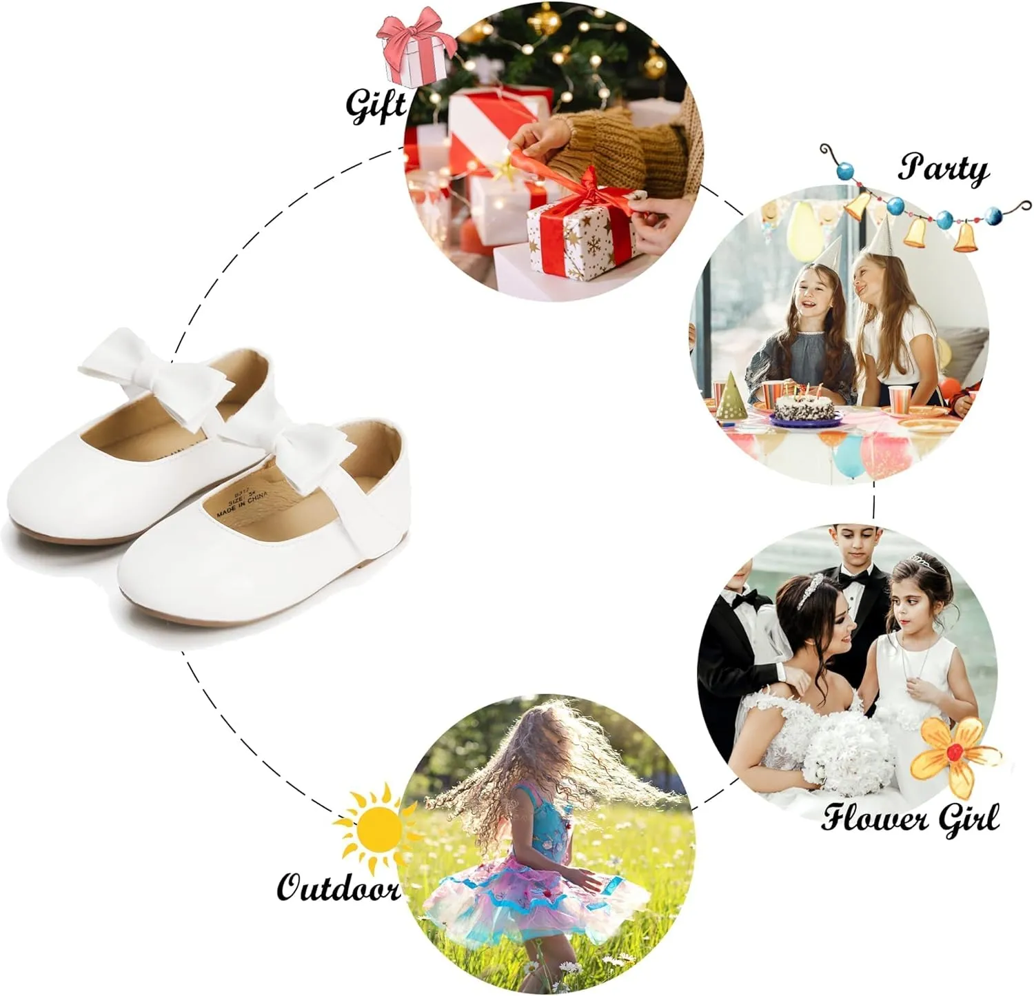 Felix & Flora Toddler Flower Girl Dress Shoes - Girl Ballet Flats Party School Shoes Wedding