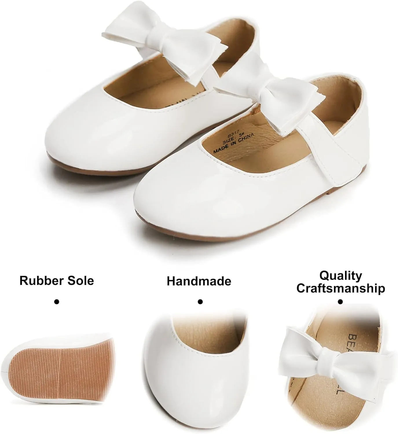 Felix & Flora Toddler Flower Girl Dress Shoes - Girl Ballet Flats Party School Shoes Wedding