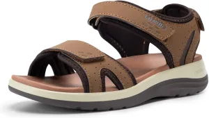 FitVille Women's Orthopedic Wide Sandals Strappy Arch Support Flat Sandals for Plantar Fasciitis & Swollen Feet | Adjustable Ankle Strap