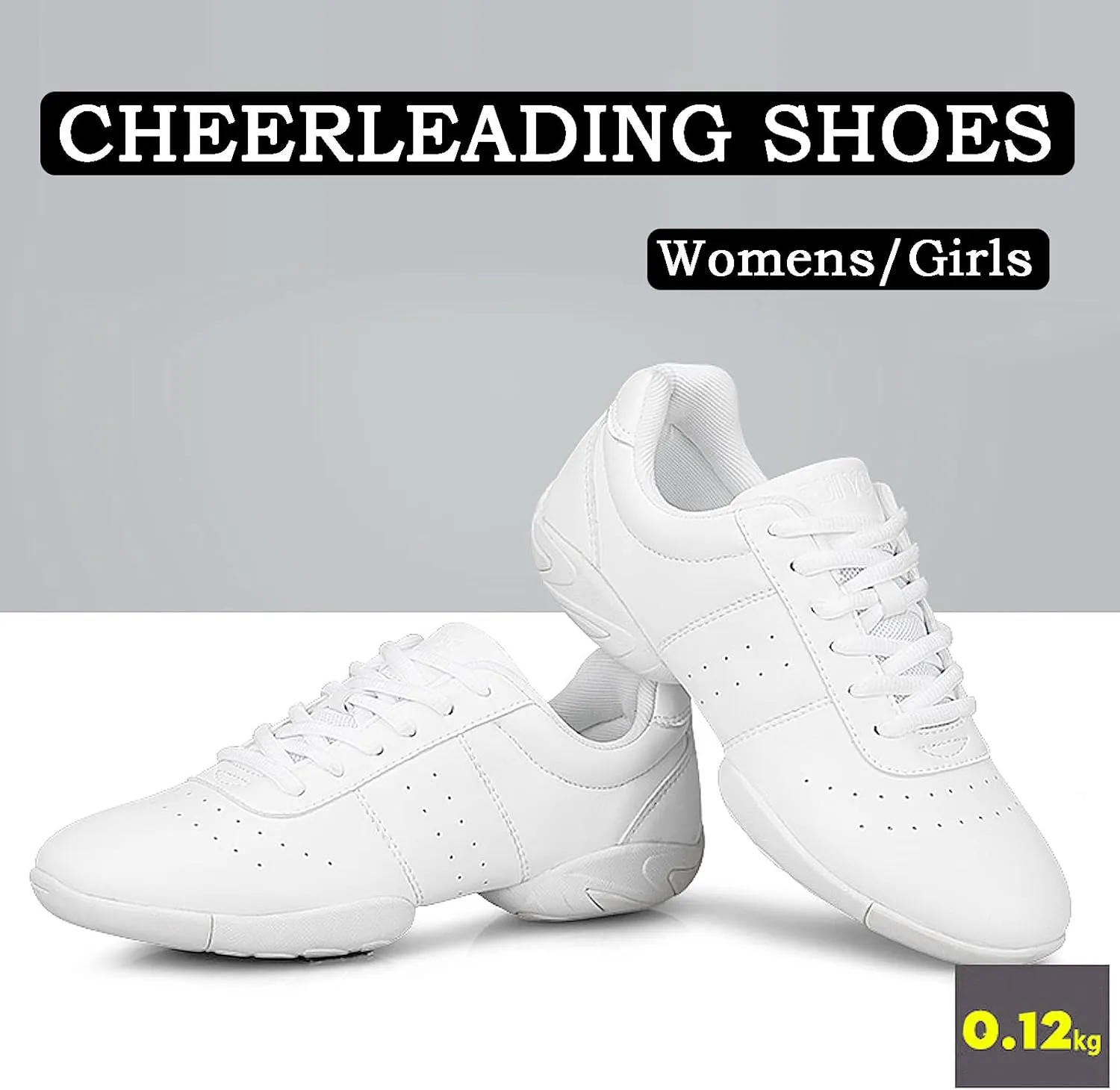 FLIOZY Womens Cheer Dance Shoes Girls White Cheerleading Competition Sports Shoes Athletic Walking Sneakers