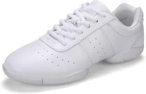 FLIOZY Womens Cheer Dance Shoes Girls White Cheerleading Competition Sports Shoes Athletic Walking Sneakers