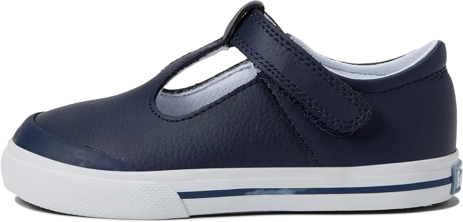 FOOTMATES Drew Mary Jane Flat T-Strap Girls Canvas Walking Sneakers with Custom-Fit Insoles, Slip-Resistant Vulcanized Outsoles