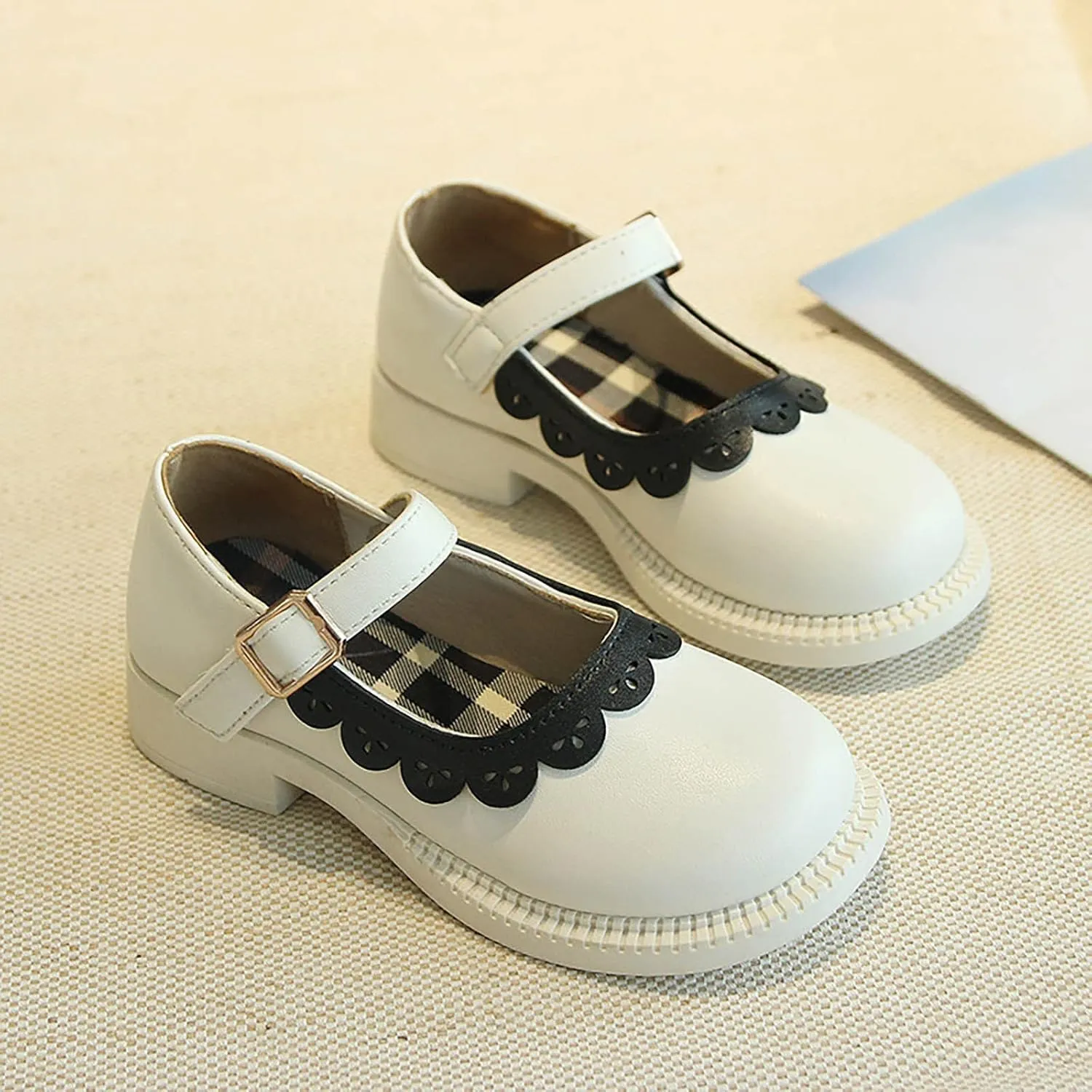 Girls Closed Toe Mary Jane School Uniform Shoes Toddler Flower Girl Dress Shoes Low Heels for Party Dress Shoes Girls