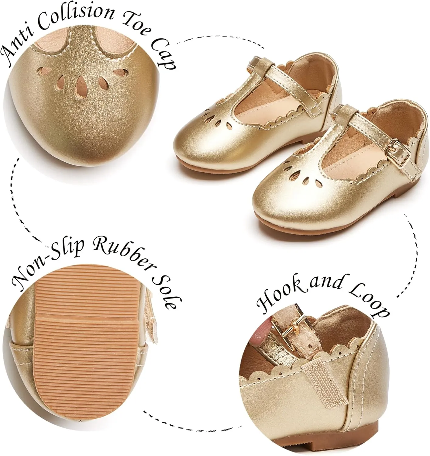 Girls Toddler Little Kid Mary Jane Flats T-Strap School Uniform Dress Shoes