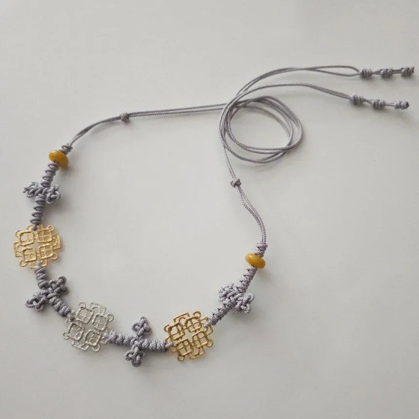 Gold Silver Knotted Belt
