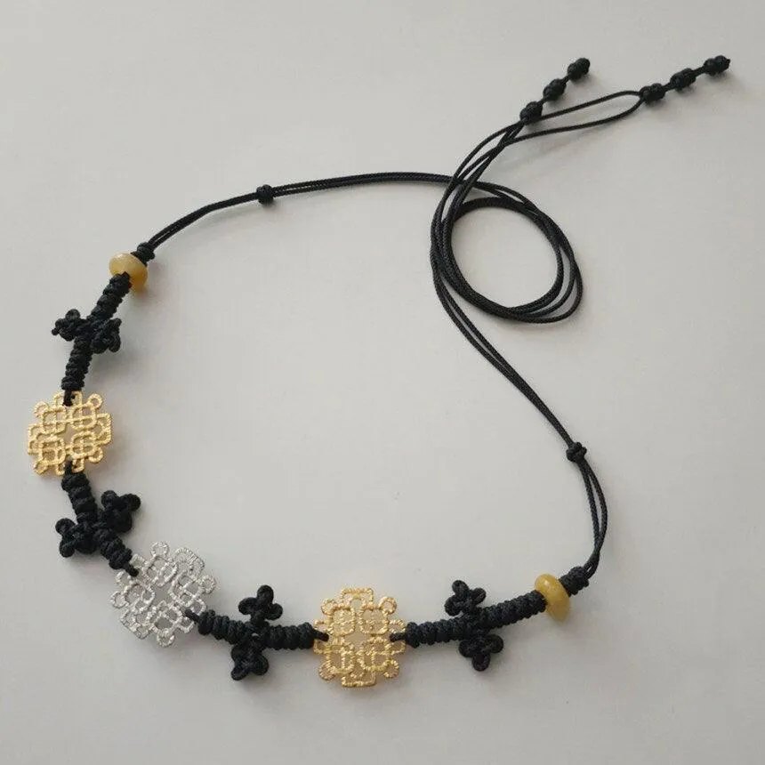 Gold Silver Knotted Belt