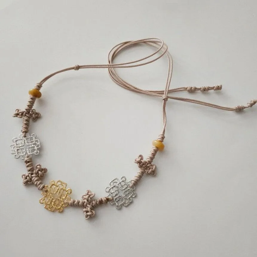 Gold Silver Knotted Belt