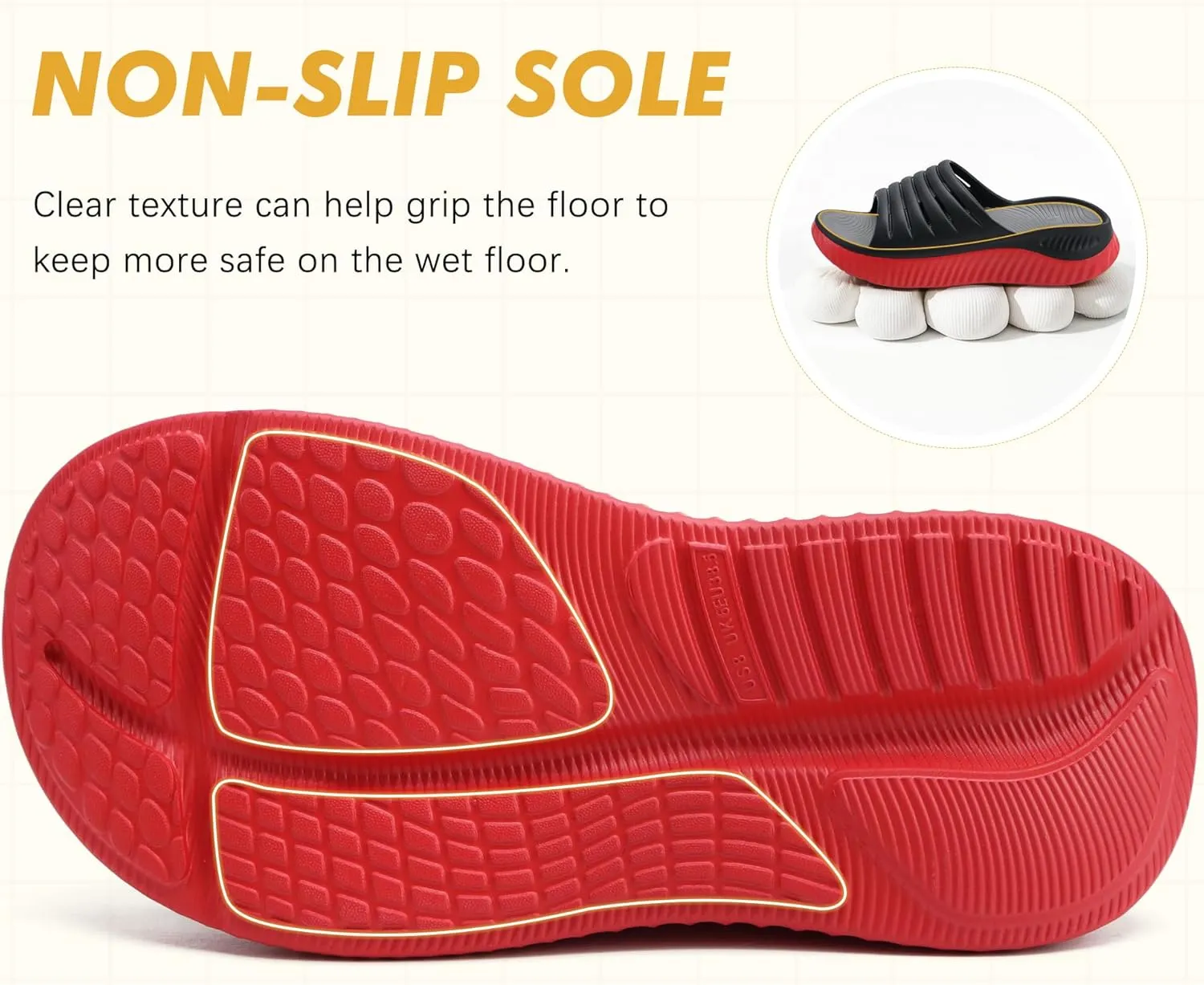 GPOS Womens Recovery Slides Sandals with Orthotic Plantar Fasciitis Relief Comfortable Athletic ladies Sandals with Thick Cushion Sole for Indoor Outdoor