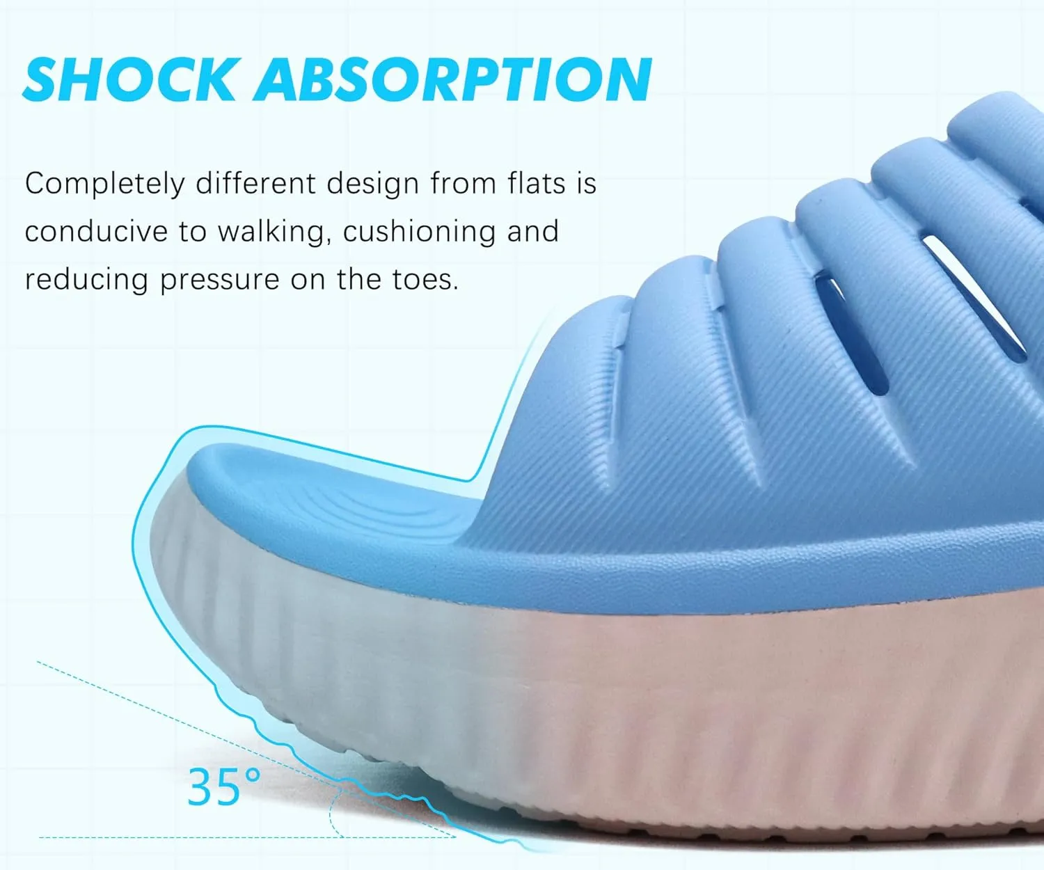 GPOS Womens Recovery Slides Sandals with Orthotic Plantar Fasciitis Relief Comfortable Athletic ladies Sandals with Thick Cushion Sole for Indoor Outdoor