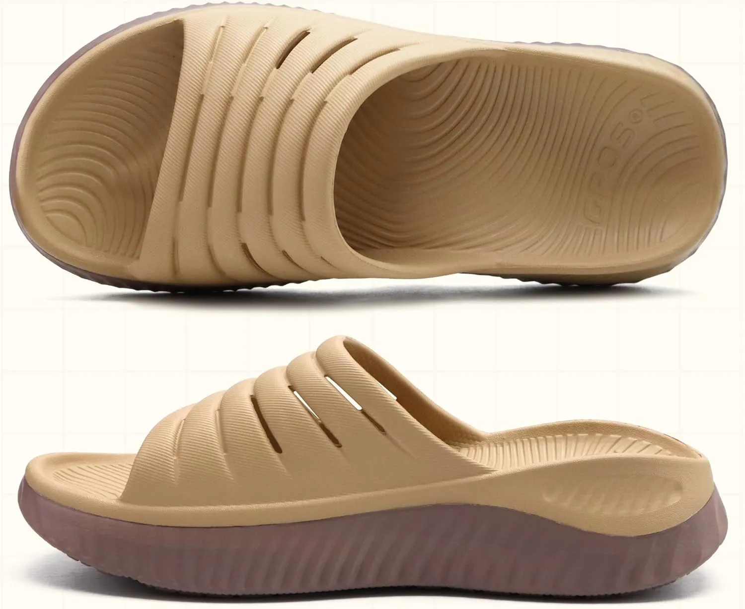 GPOS Womens Recovery Slides Sandals with Orthotic Plantar Fasciitis Relief Comfortable Athletic ladies Sandals with Thick Cushion Sole for Indoor Outdoor