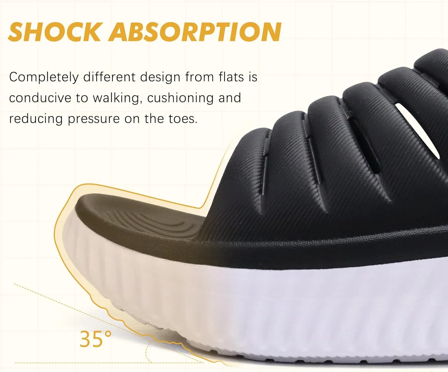 GPOS Womens Recovery Slides Sandals with Orthotic Plantar Fasciitis Relief Comfortable Athletic ladies Sandals with Thick Cushion Sole for Indoor Outdoor