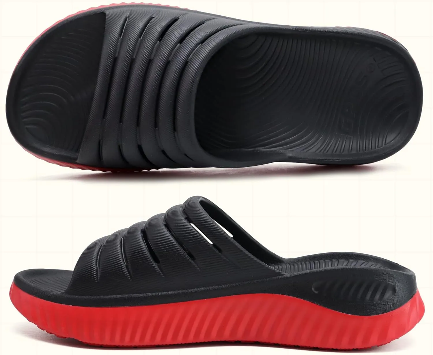 GPOS Womens Recovery Slides Sandals with Orthotic Plantar Fasciitis Relief Comfortable Athletic ladies Sandals with Thick Cushion Sole for Indoor Outdoor