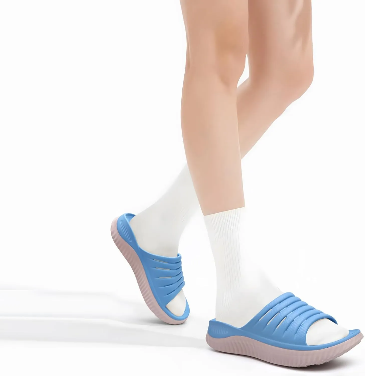 GPOS Womens Recovery Slides Sandals with Orthotic Plantar Fasciitis Relief Comfortable Athletic ladies Sandals with Thick Cushion Sole for Indoor Outdoor