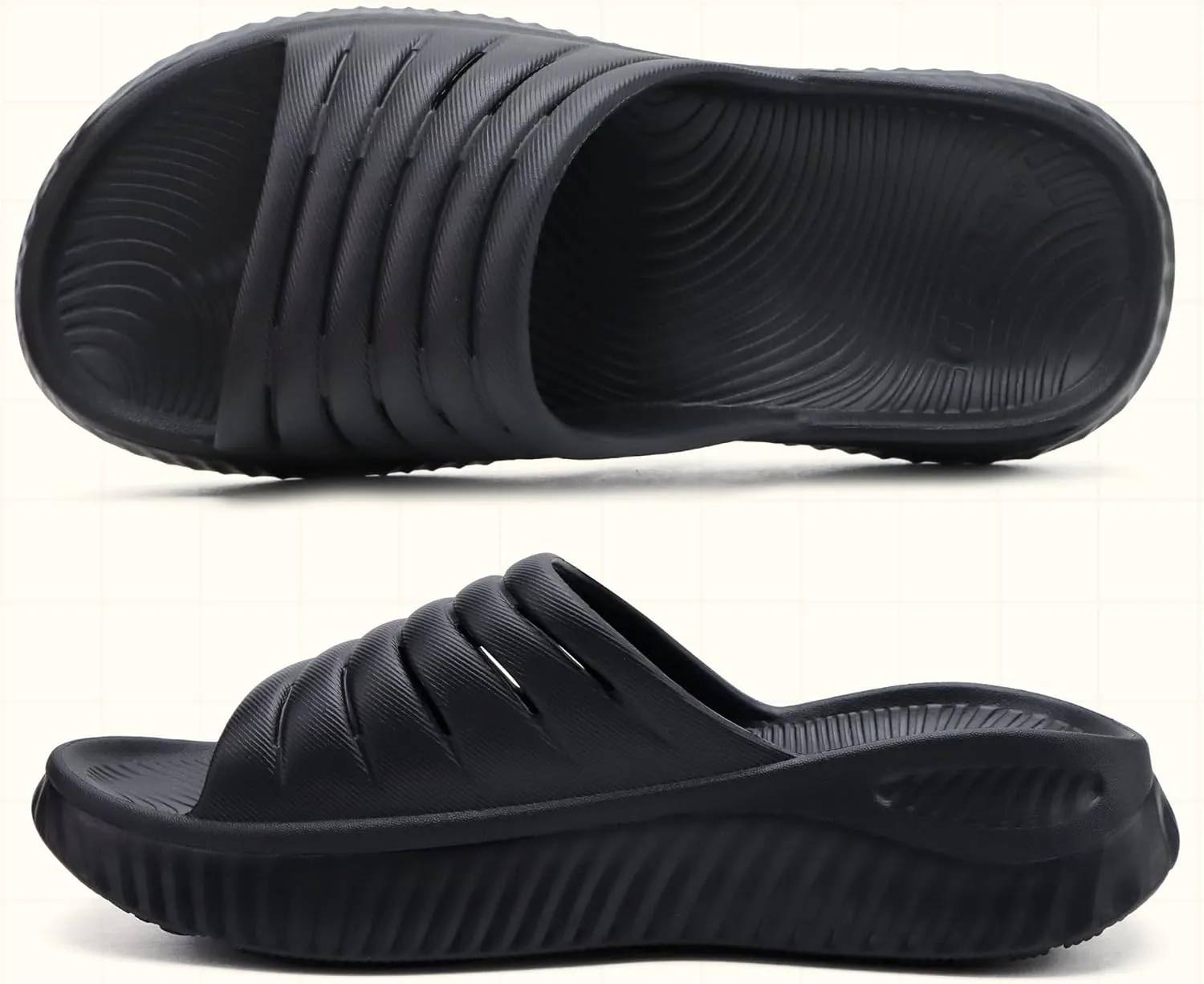 GPOS Womens Recovery Slides Sandals with Orthotic Plantar Fasciitis Relief Comfortable Athletic ladies Sandals with Thick Cushion Sole for Indoor Outdoor