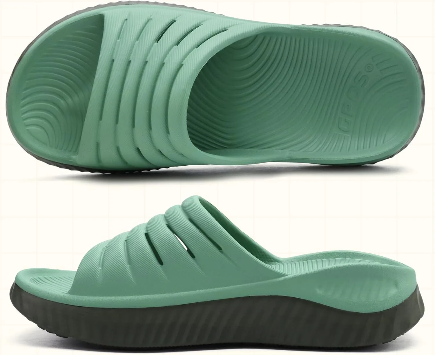 GPOS Womens Recovery Slides Sandals with Orthotic Plantar Fasciitis Relief Comfortable Athletic ladies Sandals with Thick Cushion Sole for Indoor Outdoor