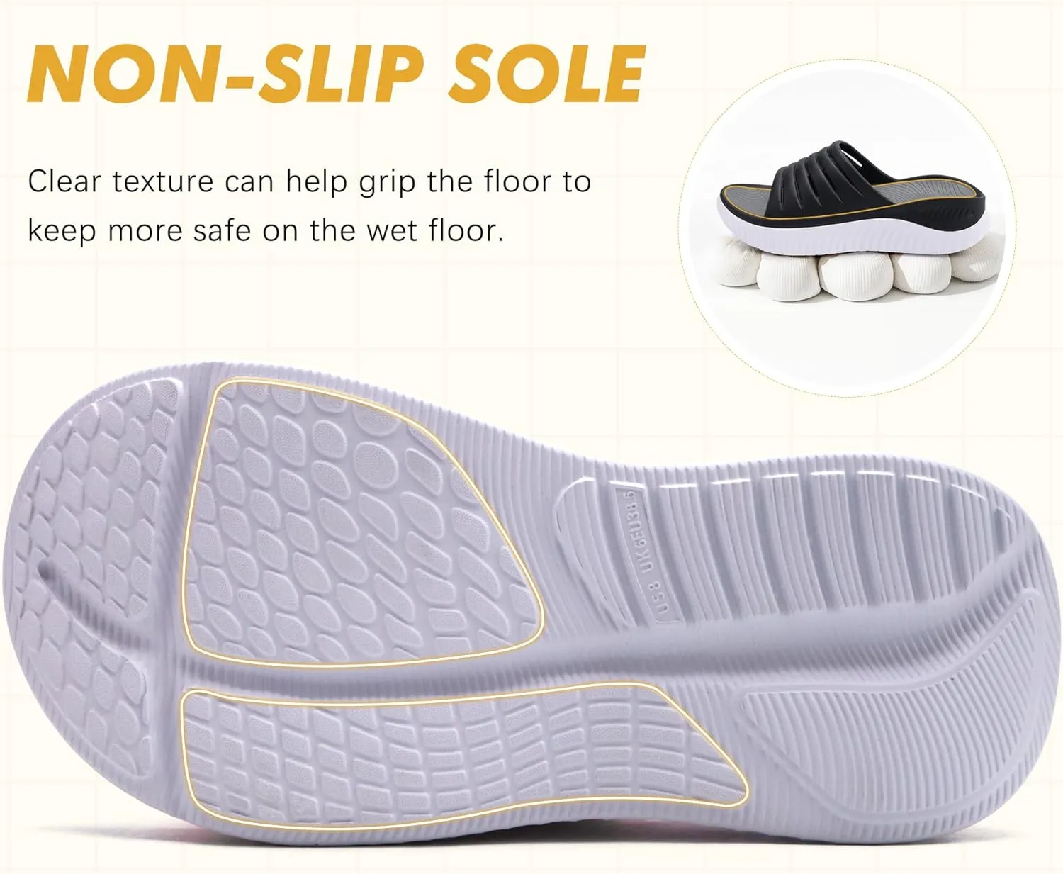 GPOS Womens Recovery Slides Sandals with Orthotic Plantar Fasciitis Relief Comfortable Athletic ladies Sandals with Thick Cushion Sole for Indoor Outdoor