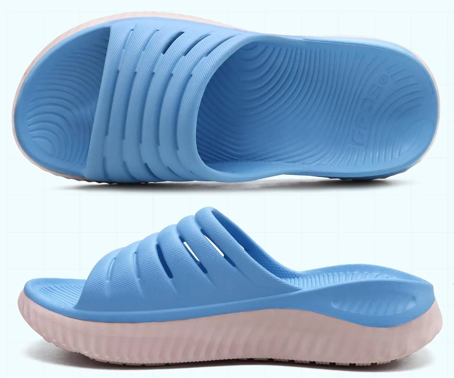 GPOS Womens Recovery Slides Sandals with Orthotic Plantar Fasciitis Relief Comfortable Athletic ladies Sandals with Thick Cushion Sole for Indoor Outdoor