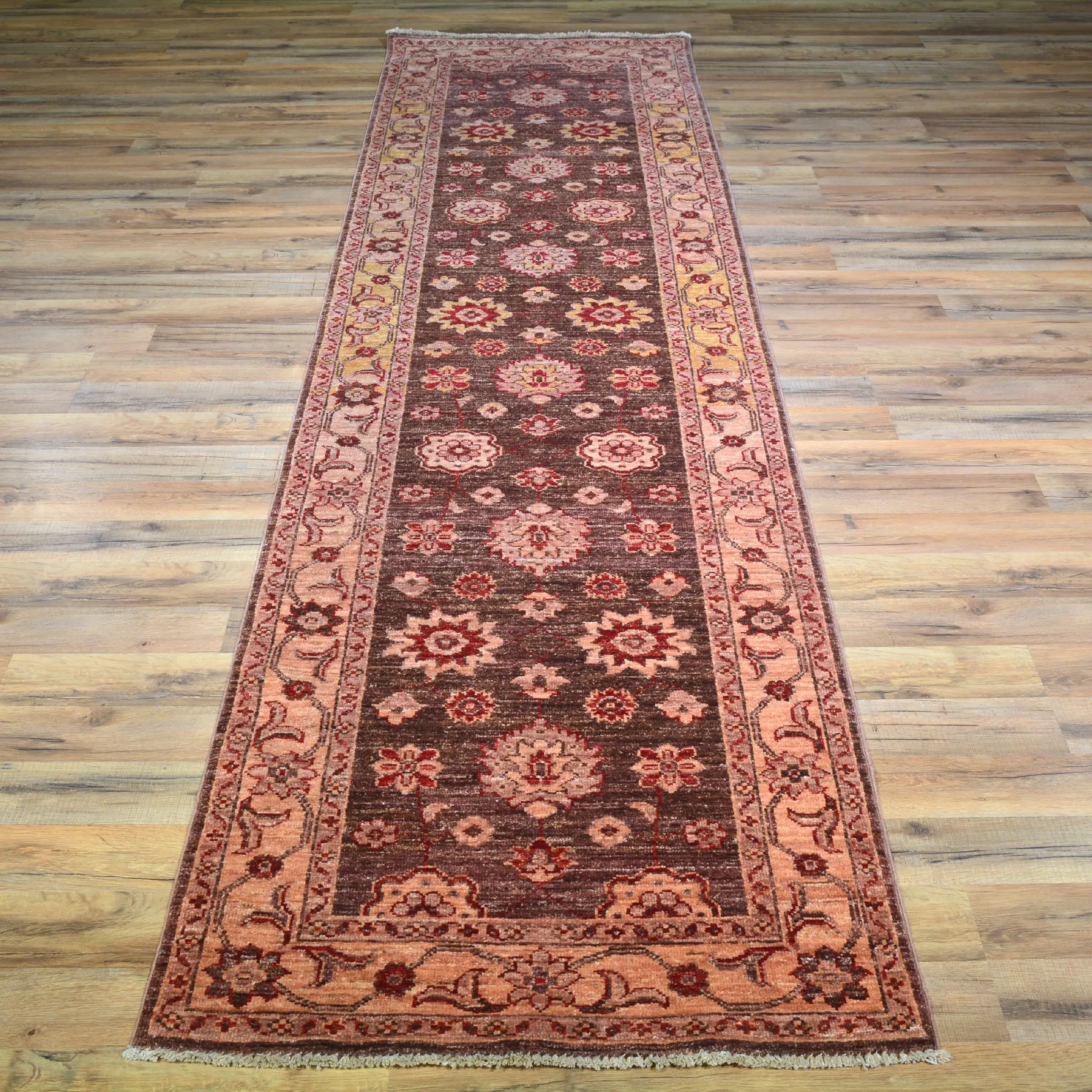 Hand-Knotted Afghan Chobi Tribal Oushak Design 100% Wool Rug (Size 2.6 X 9.8) Brral-2844