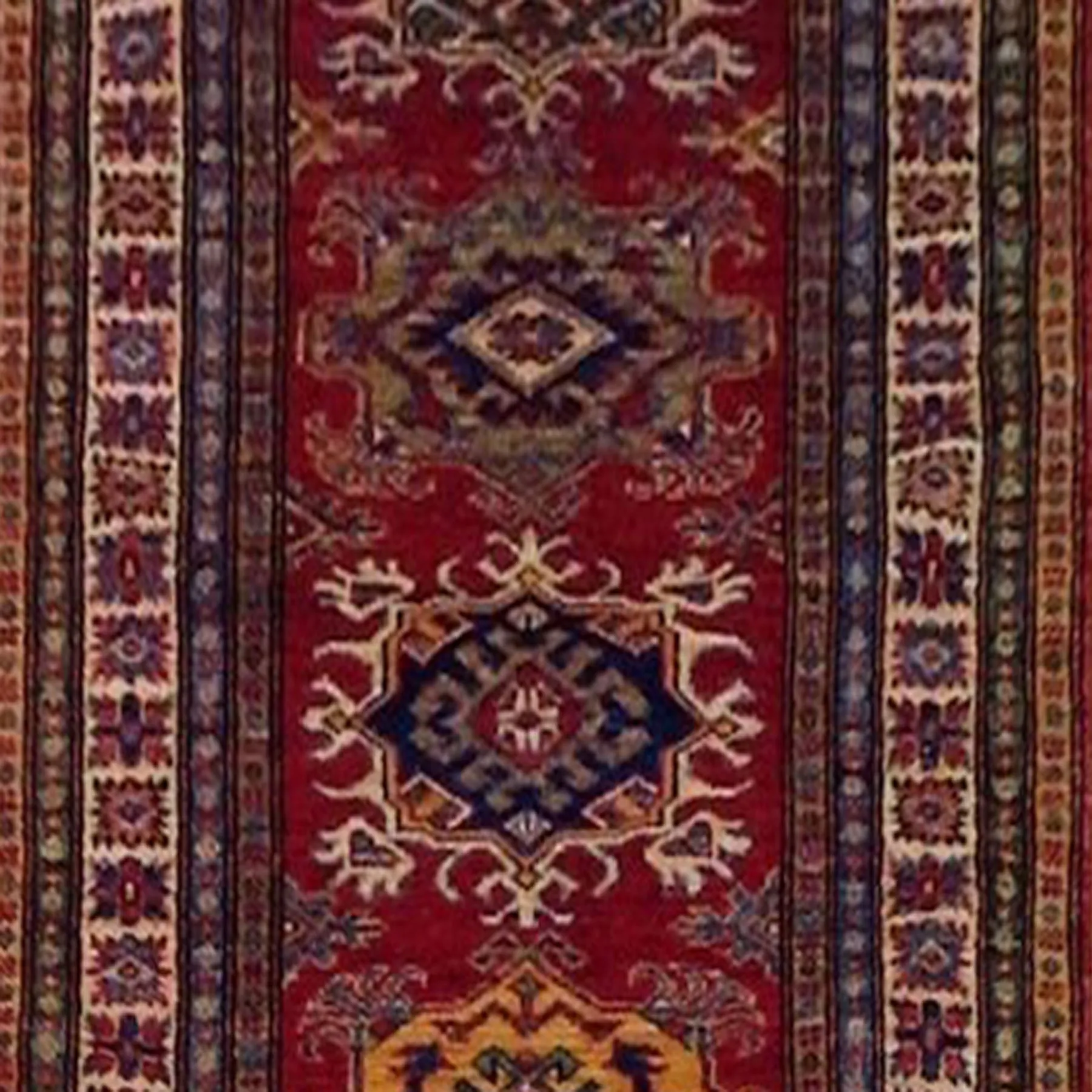 Hand-Knotted Fine Kazakl Design 100% Wool Rug Handmade (Size 2.7 X 10.6) Brral-1650