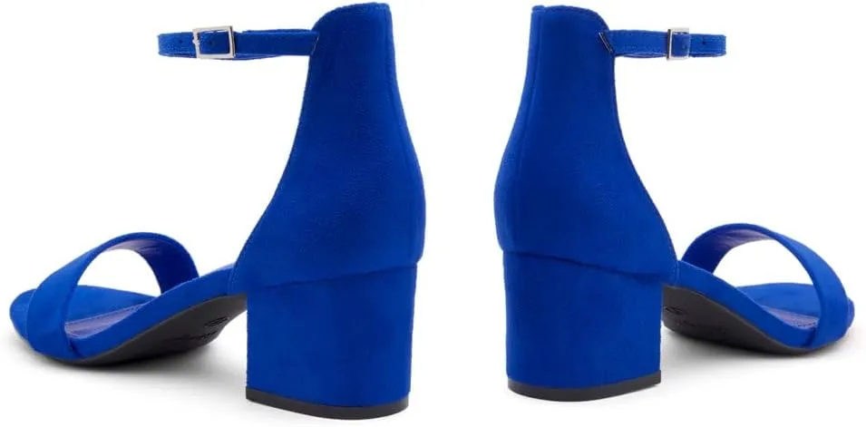Herstyle Women’s Low Heels – Open Toe Chunky Block Heeled Sandals with Ankle Strap | Comfortable Dressy Short Heels for Prom, Wedding, Party & Office