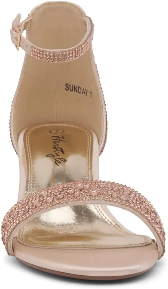 Herstyle Women’s Low Heels – Open Toe Chunky Block Heeled Sandals with Ankle Strap | Comfortable Dressy Short Heels for Prom, Wedding, Party & Office