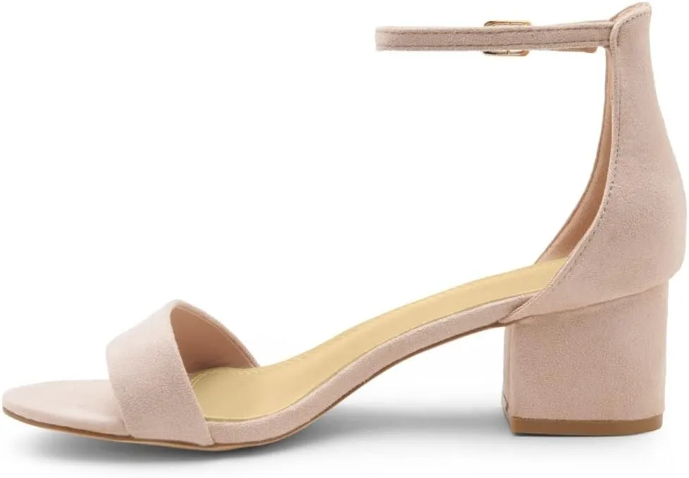 Herstyle Women’s Low Heels – Open Toe Chunky Block Heeled Sandals with Ankle Strap | Comfortable Dressy Short Heels for Prom, Wedding, Party & Office