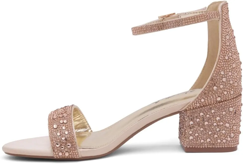 Herstyle Women’s Low Heels – Open Toe Chunky Block Heeled Sandals with Ankle Strap | Comfortable Dressy Short Heels for Prom, Wedding, Party & Office