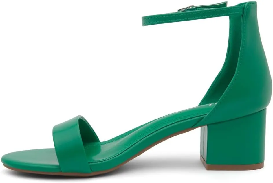 Herstyle Women’s Low Heels – Open Toe Chunky Block Heeled Sandals with Ankle Strap | Comfortable Dressy Short Heels for Prom, Wedding, Party & Office
