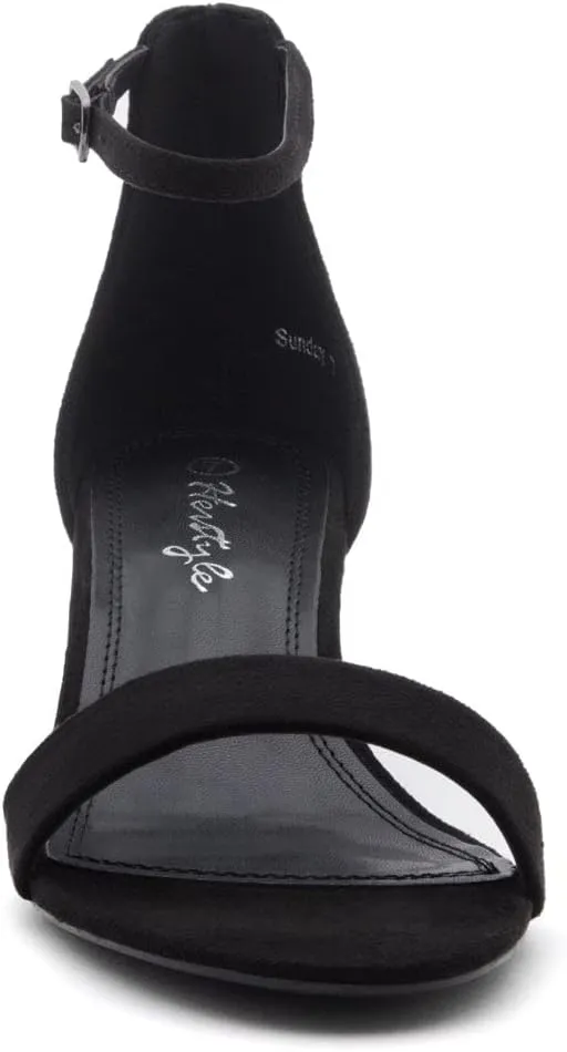 Herstyle Women’s Low Heels – Open Toe Chunky Block Heeled Sandals with Ankle Strap | Comfortable Dressy Short Heels for Prom, Wedding, Party & Office
