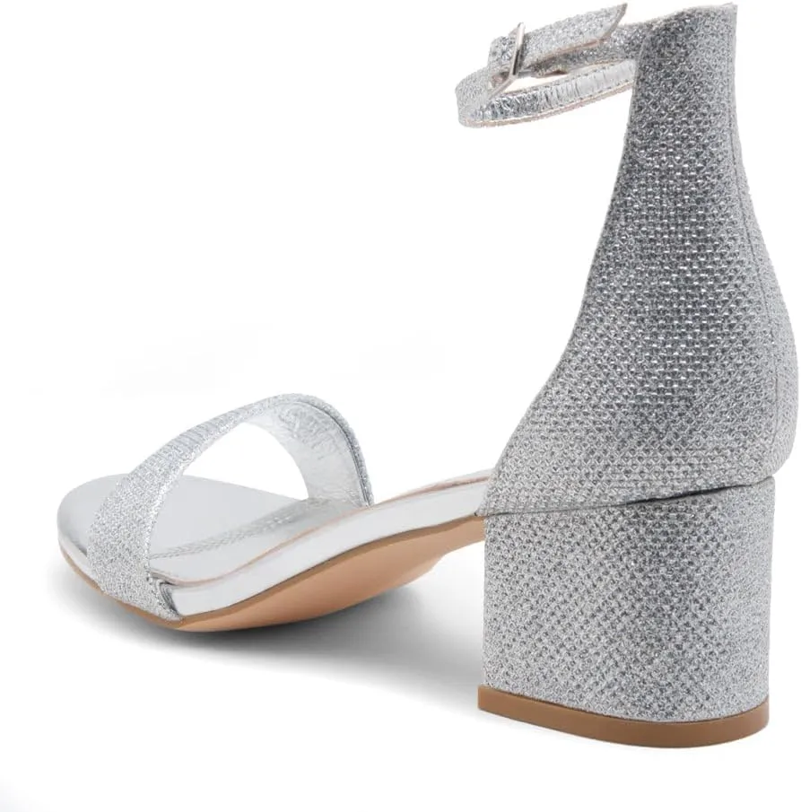 Herstyle Women’s Low Heels – Open Toe Chunky Block Heeled Sandals with Ankle Strap | Comfortable Dressy Short Heels for Prom, Wedding, Party & Office