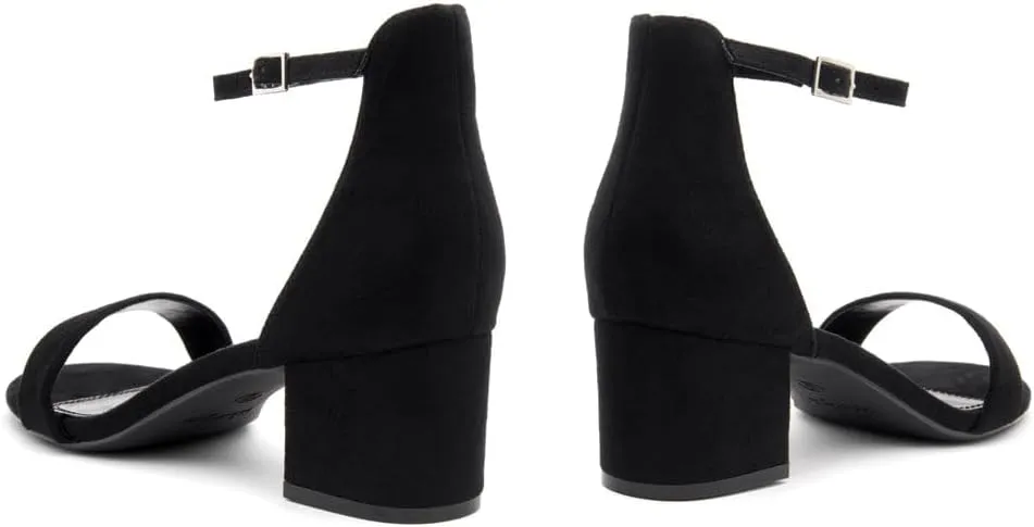 Herstyle Women’s Low Heels – Open Toe Chunky Block Heeled Sandals with Ankle Strap | Comfortable Dressy Short Heels for Prom, Wedding, Party & Office