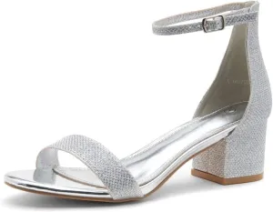 Herstyle Women’s Low Heels – Open Toe Chunky Block Heeled Sandals with Ankle Strap | Comfortable Dressy Short Heels for Prom, Wedding, Party & Office