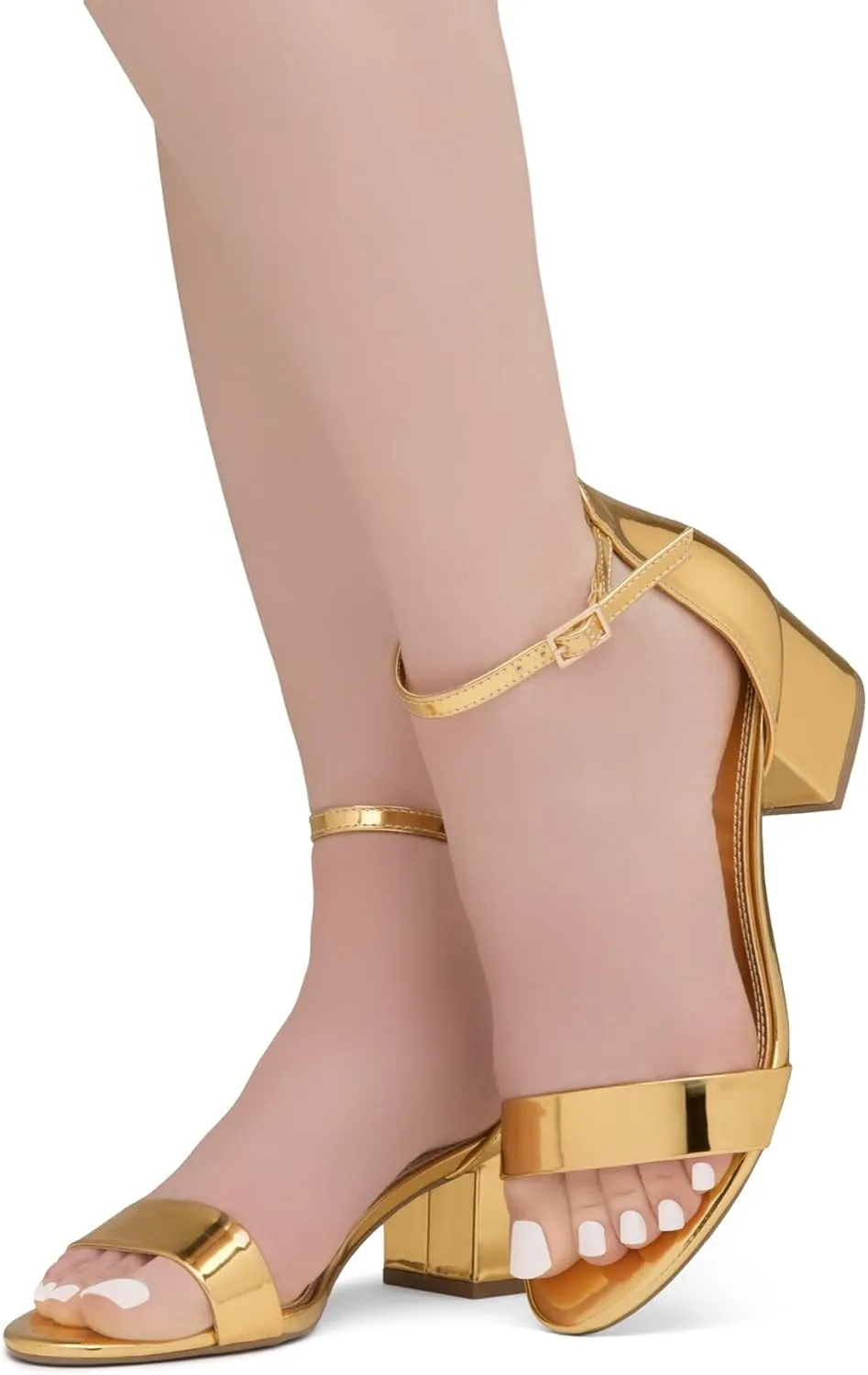 Herstyle Women’s Low Heels – Open Toe Chunky Block Heeled Sandals with Ankle Strap | Comfortable Dressy Short Heels for Prom, Wedding, Party & Office