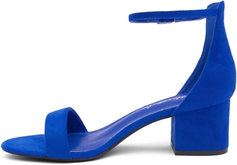 Herstyle Women’s Low Heels – Open Toe Chunky Block Heeled Sandals with Ankle Strap | Comfortable Dressy Short Heels for Prom, Wedding, Party & Office