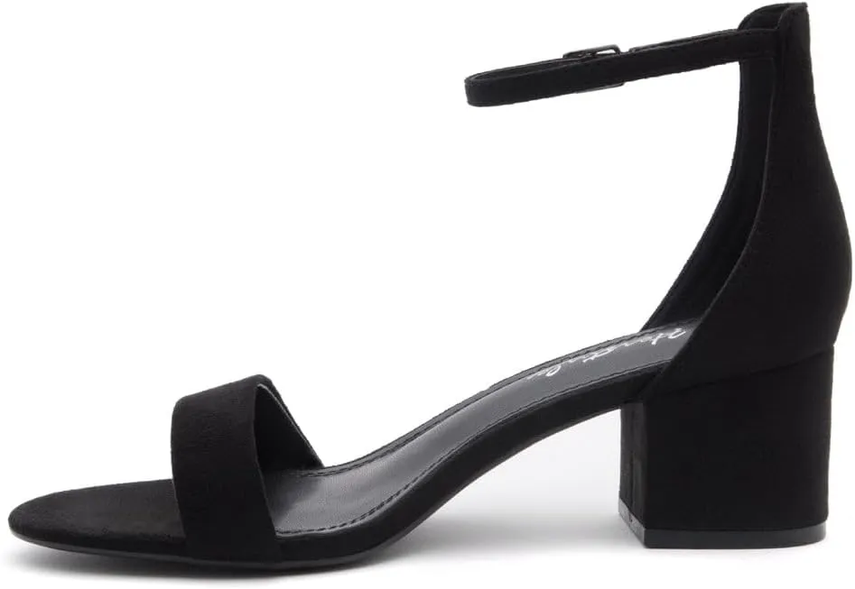 Herstyle Women’s Low Heels – Open Toe Chunky Block Heeled Sandals with Ankle Strap | Comfortable Dressy Short Heels for Prom, Wedding, Party & Office
