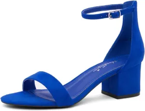 Herstyle Women’s Low Heels – Open Toe Chunky Block Heeled Sandals with Ankle Strap | Comfortable Dressy Short Heels for Prom, Wedding, Party & Office