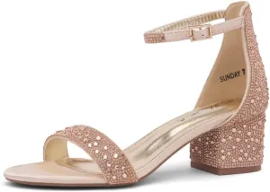 Herstyle Women’s Low Heels – Open Toe Chunky Block Heeled Sandals with Ankle Strap | Comfortable Dressy Short Heels for Prom, Wedding, Party & Office