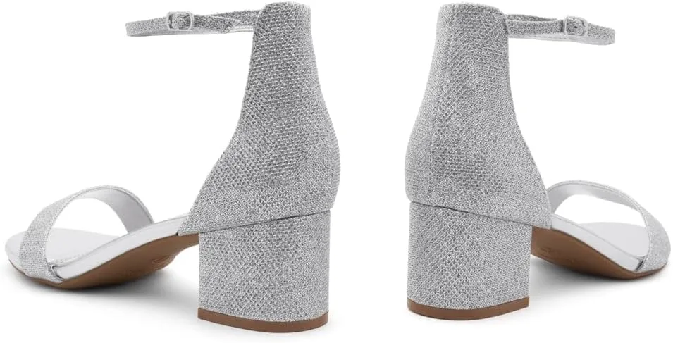 Herstyle Women’s Low Heels – Open Toe Chunky Block Heeled Sandals with Ankle Strap | Comfortable Dressy Short Heels for Prom, Wedding, Party & Office