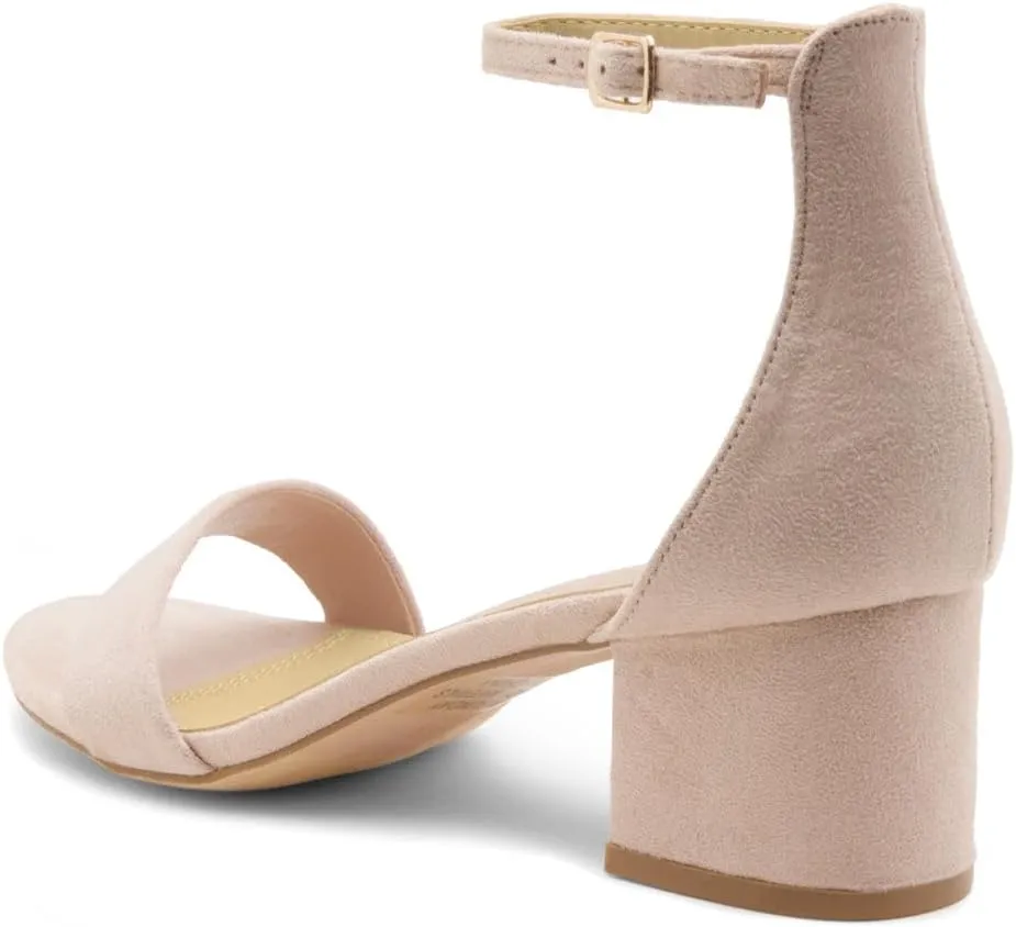 Herstyle Women’s Low Heels – Open Toe Chunky Block Heeled Sandals with Ankle Strap | Comfortable Dressy Short Heels for Prom, Wedding, Party & Office
