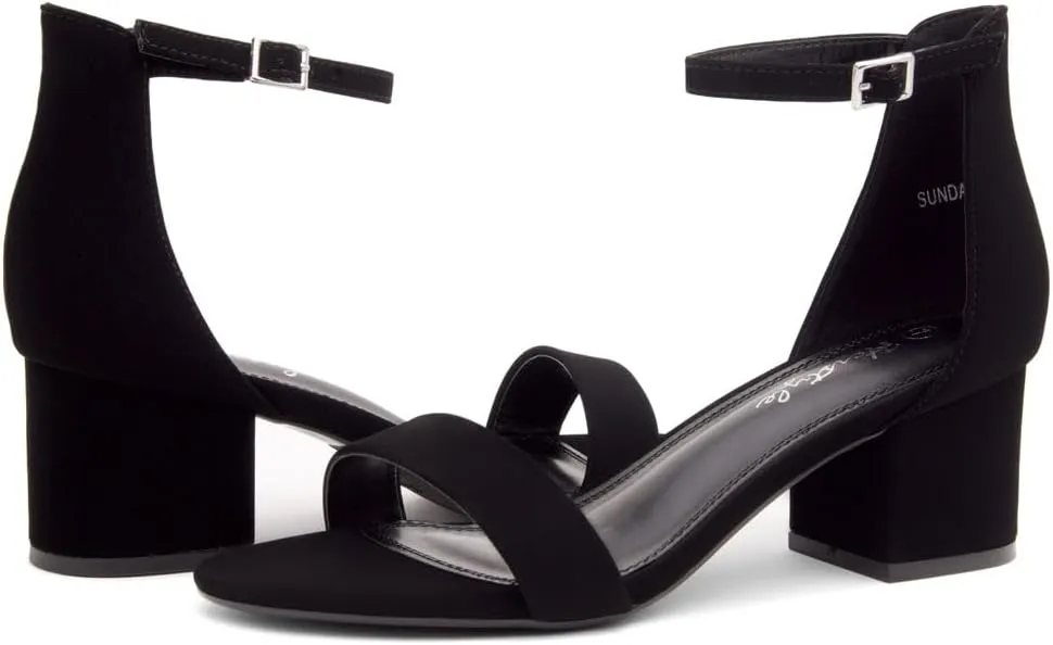 Herstyle Women’s Low Heels – Open Toe Chunky Block Heeled Sandals with Ankle Strap | Comfortable Dressy Short Heels for Prom, Wedding, Party & Office